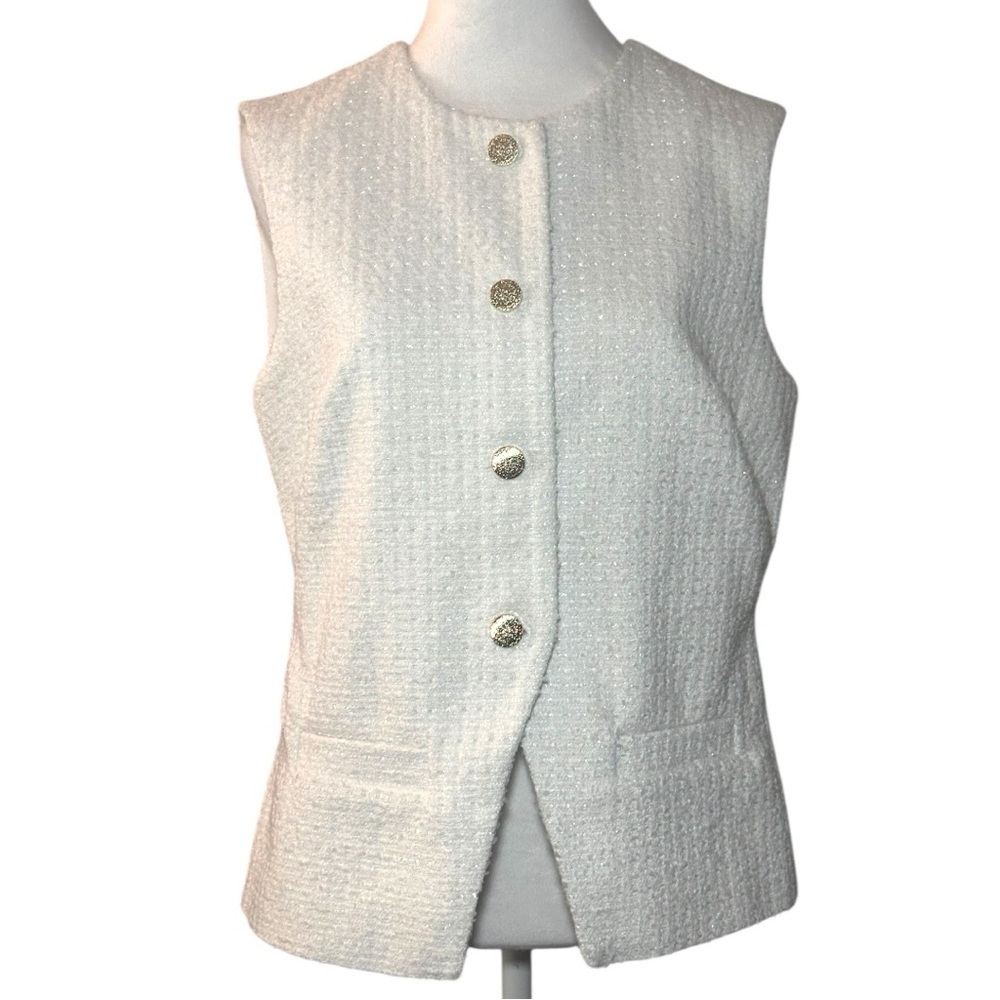 Nanette Lepore White Sleeveless Blouse MSRP $108.00